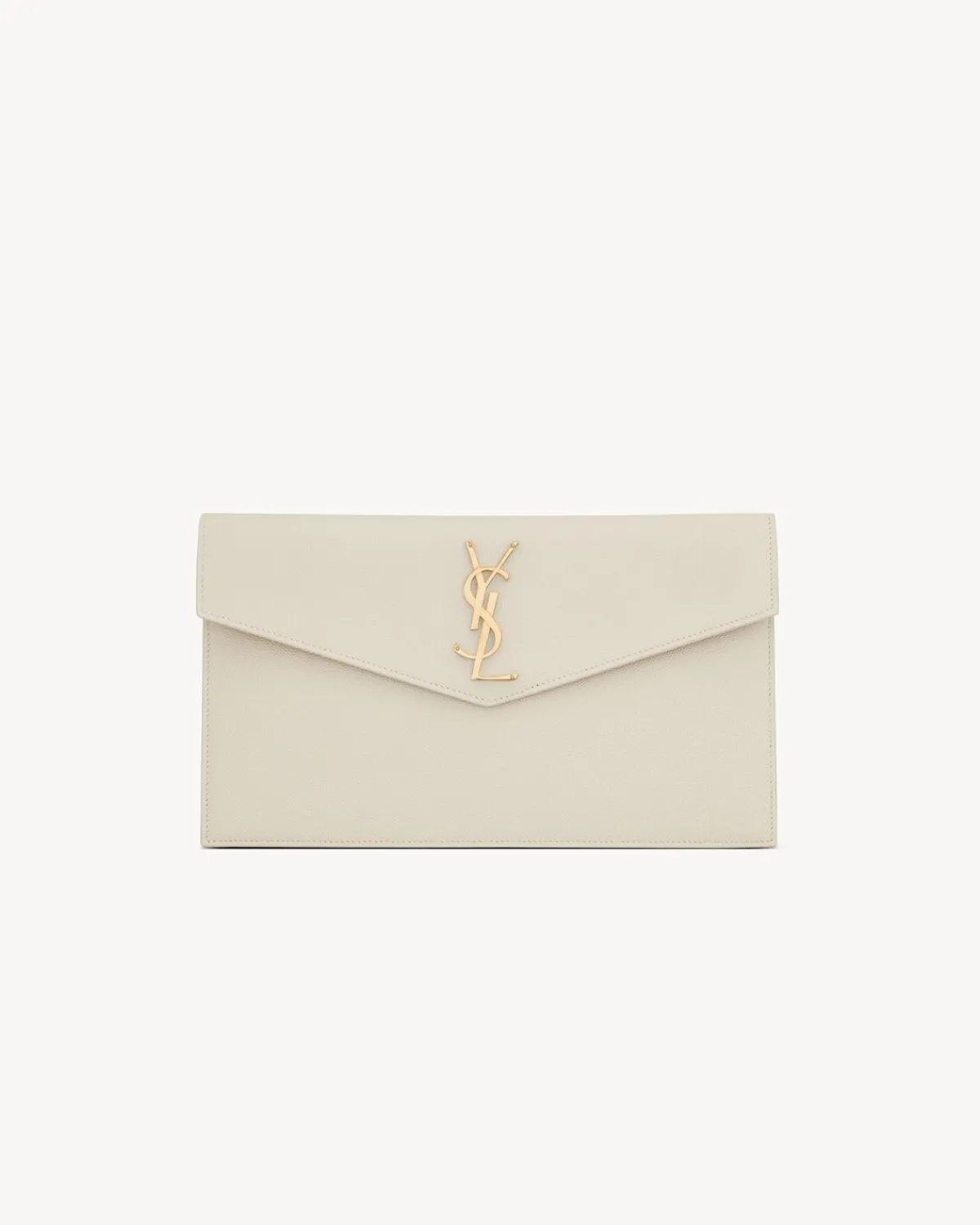 Saint Laurent Pouches-UPTOWN pouch in grain de poudre leather BLANCVINTAGE