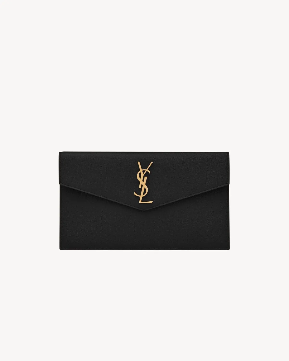 Saint Laurent Pouches-UPTOWN pouch in grain de poudre leather BLACK