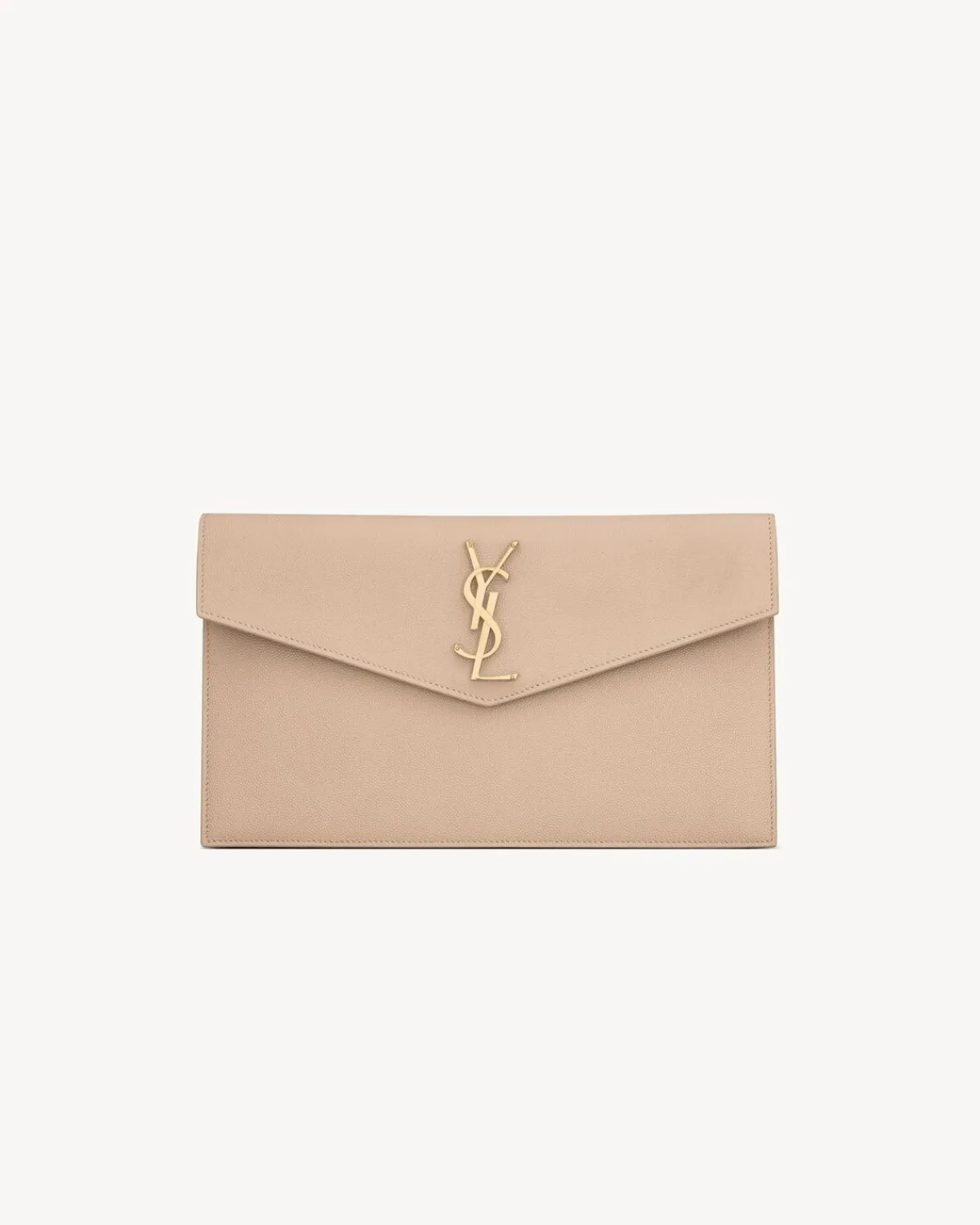 Saint Laurent Pouches-UPTOWN pouch in grain de poudre leather DARKBEIGE