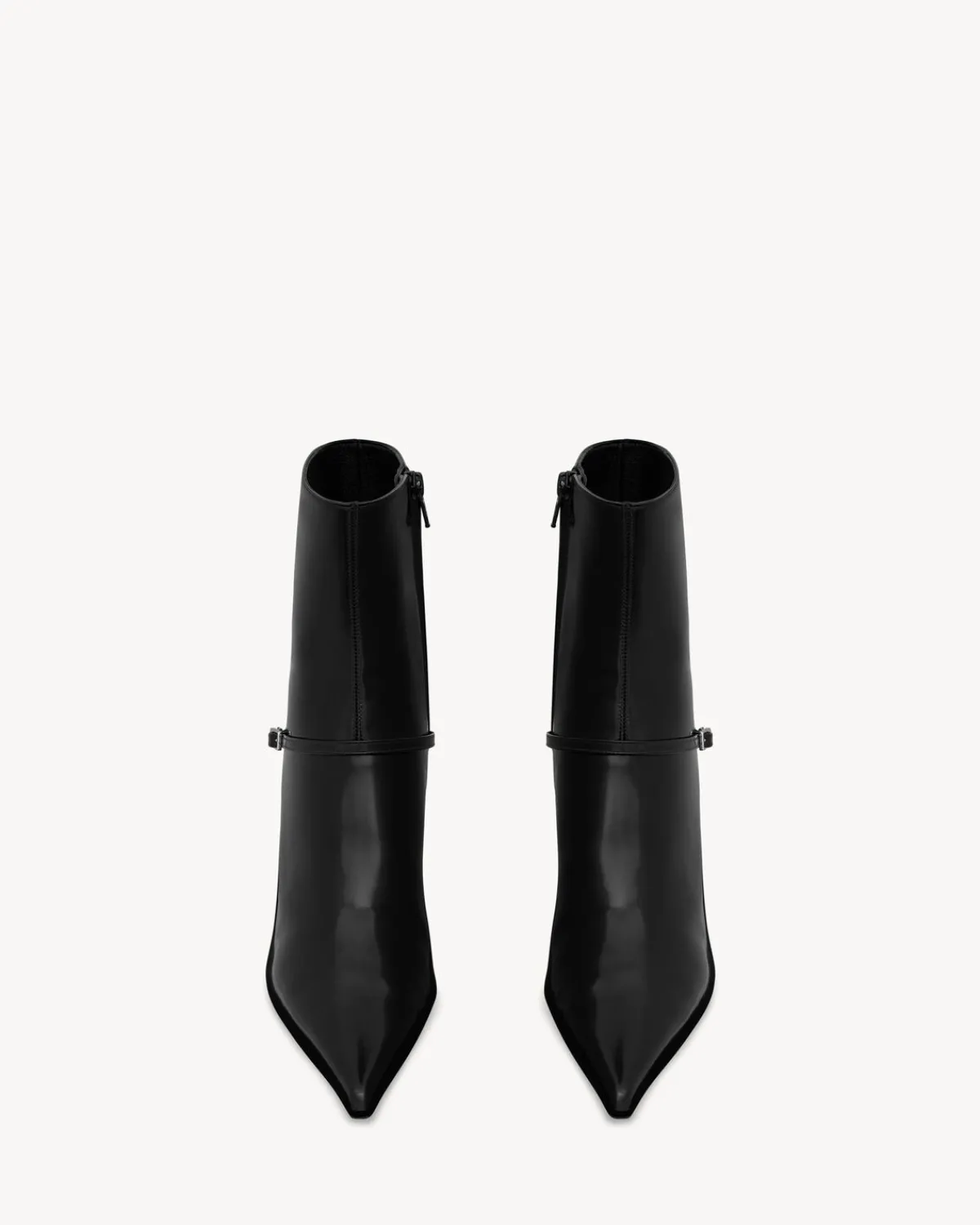 Saint Laurent Boots-VENDOME booties in glazed leather BLACK