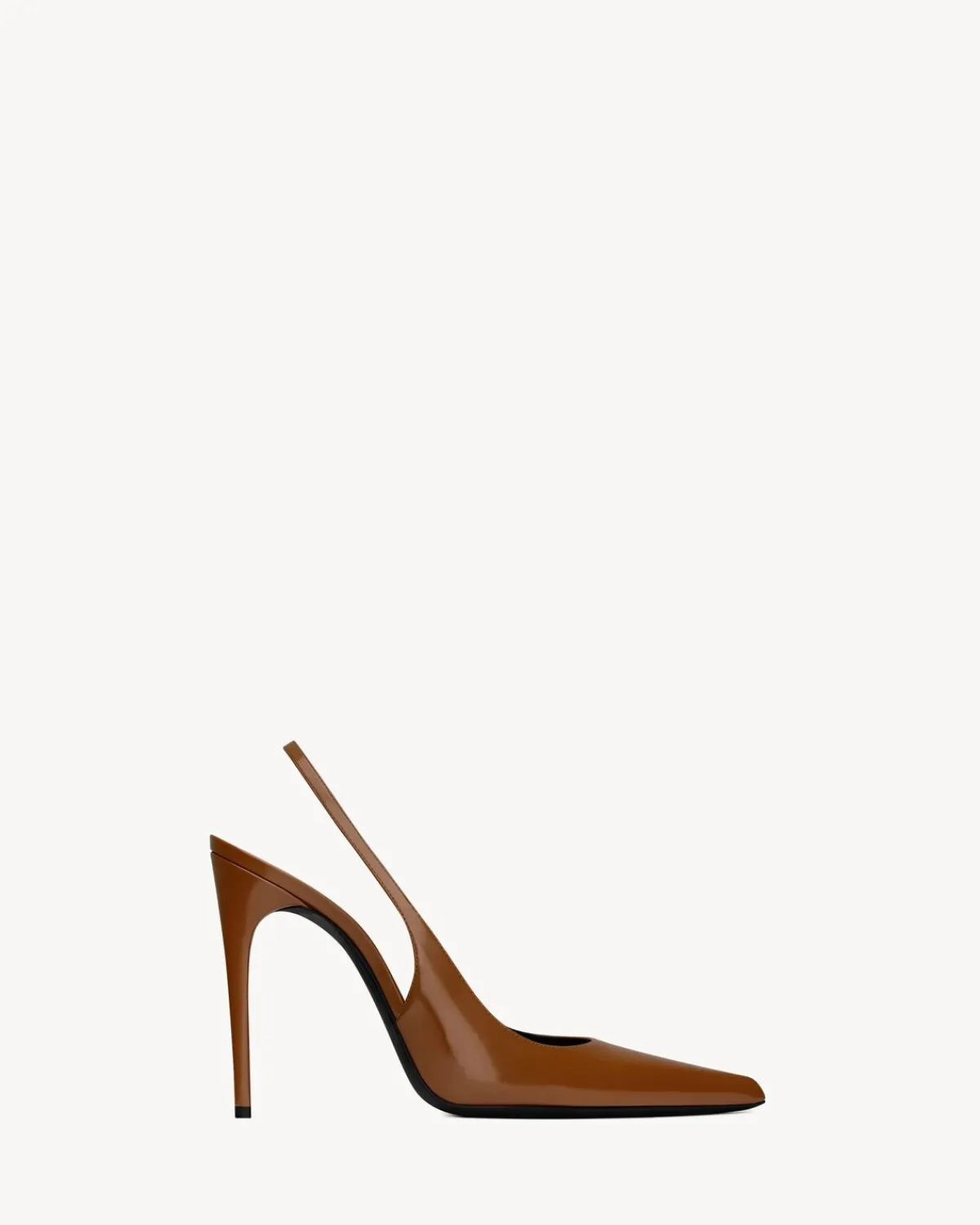 Saint Laurent Slingbacks-VENDOME slingback pumps in glazed leather ARGILE