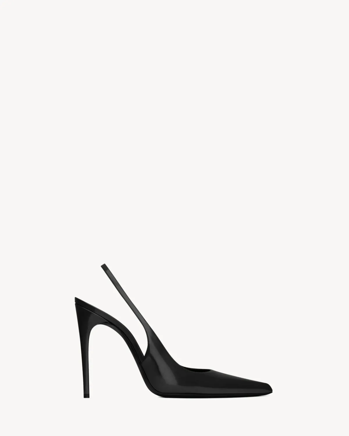 Saint Laurent Slingbacks-VENDOME slingback pumps in glazed leather BLACK