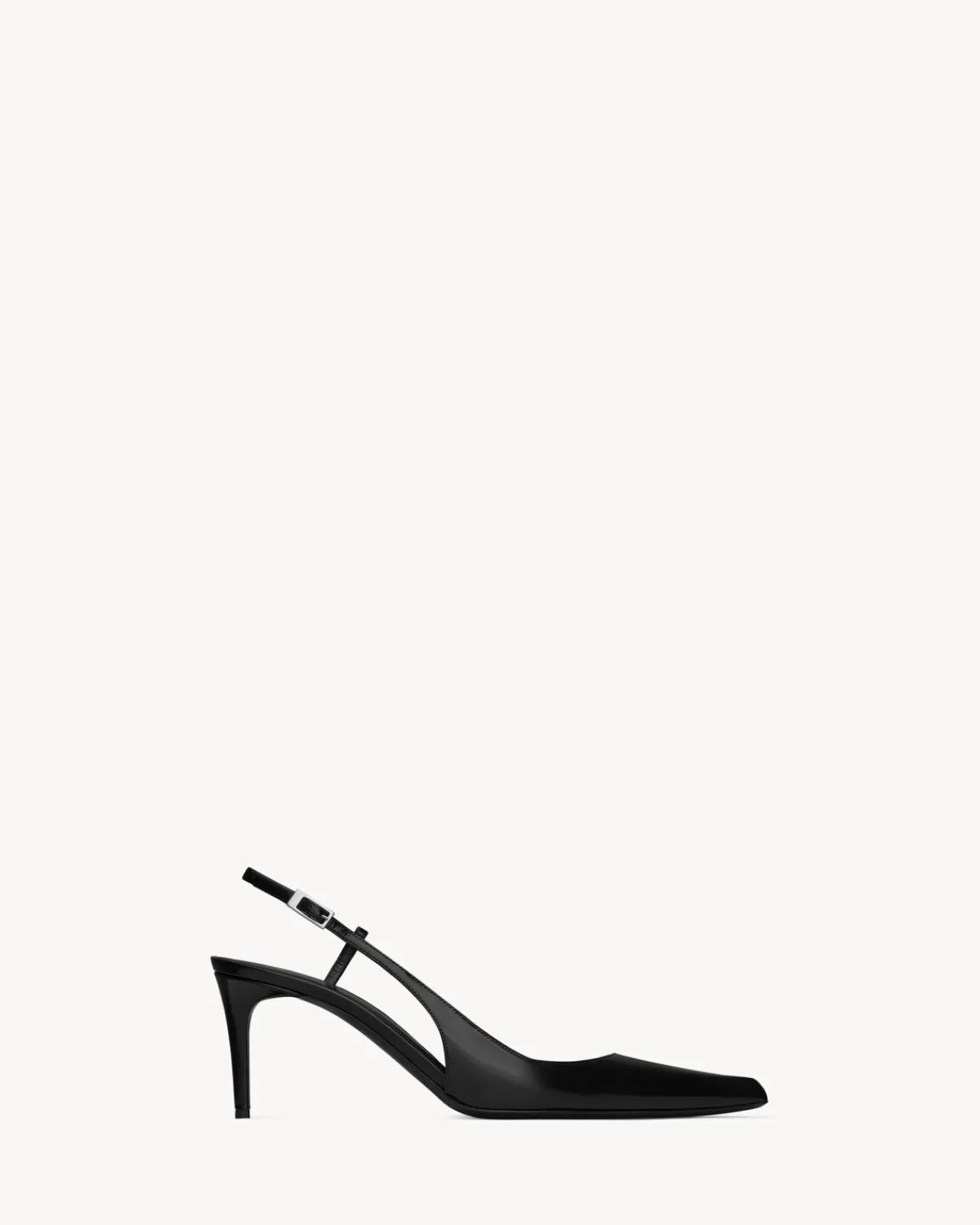 Saint Laurent Slingbacks-VENDOME slingback pumps in glazed leather BLACK