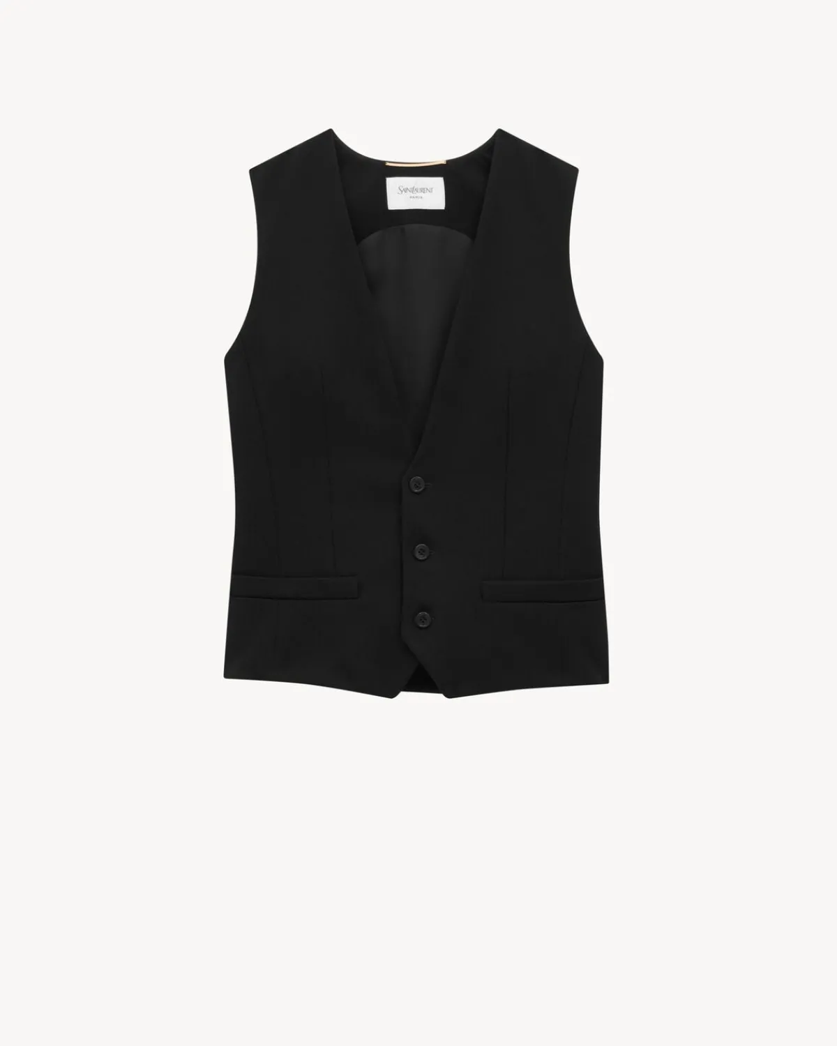 Saint Laurent Jackets And Pants-vest in grain de poudre NOIR