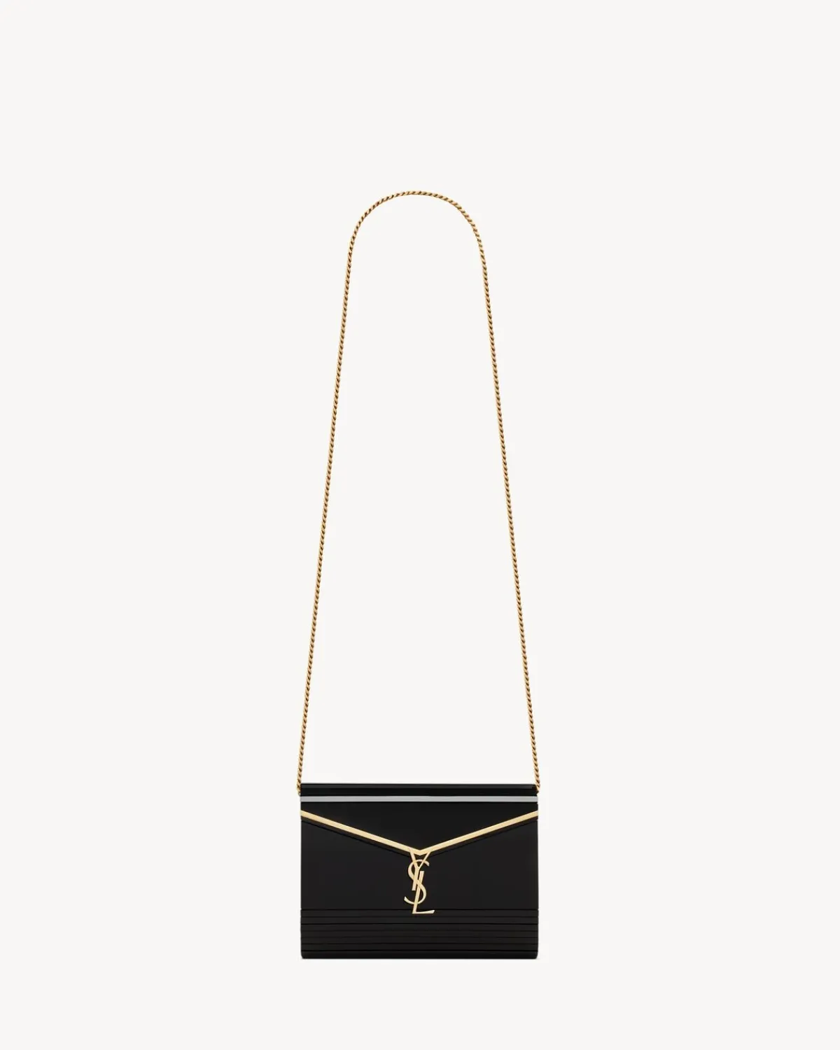 Saint Laurent Clutches And Evening-VICKY MINIAUDIERE IN PLEXIGLASS BLACK