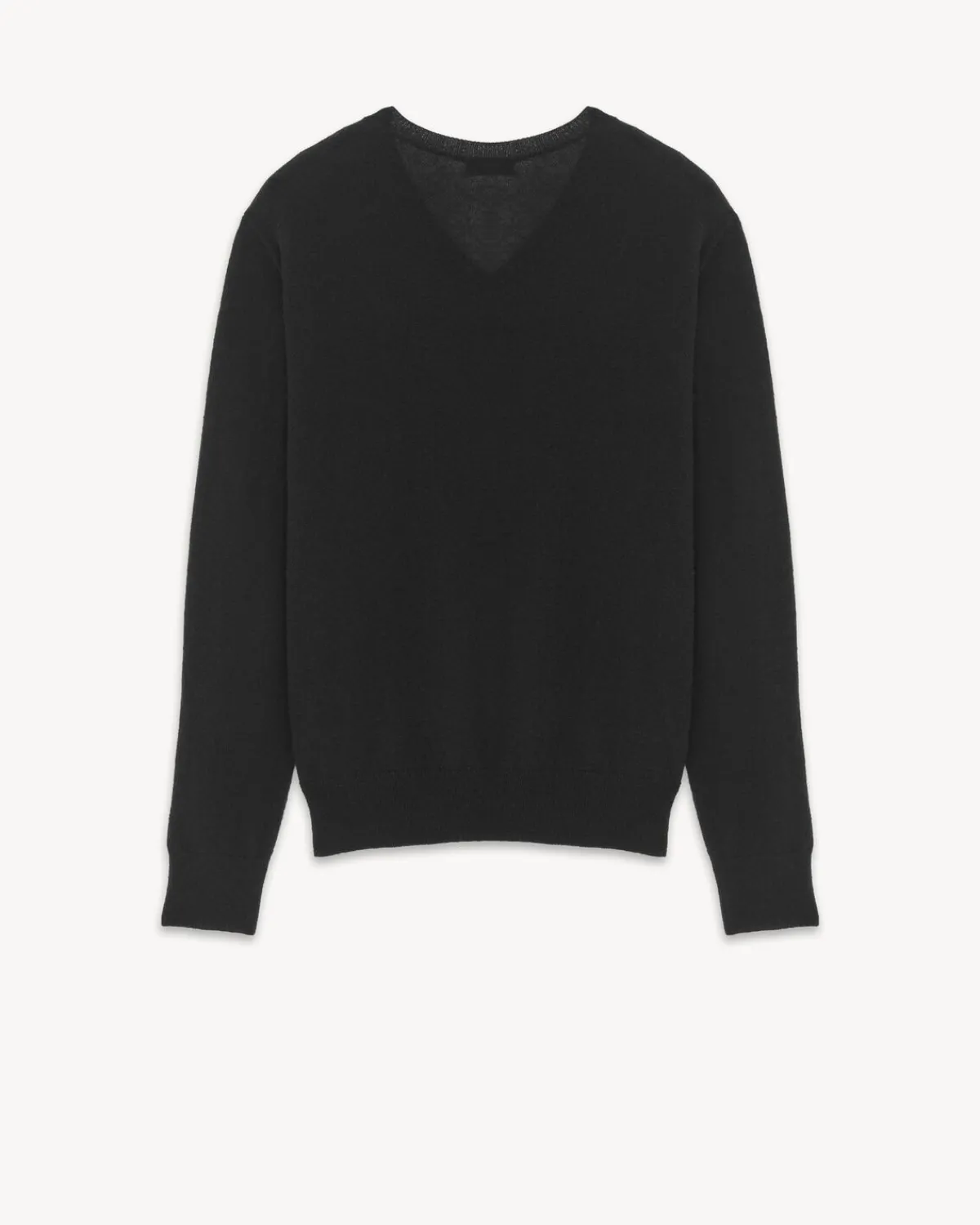 Saint Laurent Knitwear-V-Neck Sweater in Cashmere And Silk BLACK