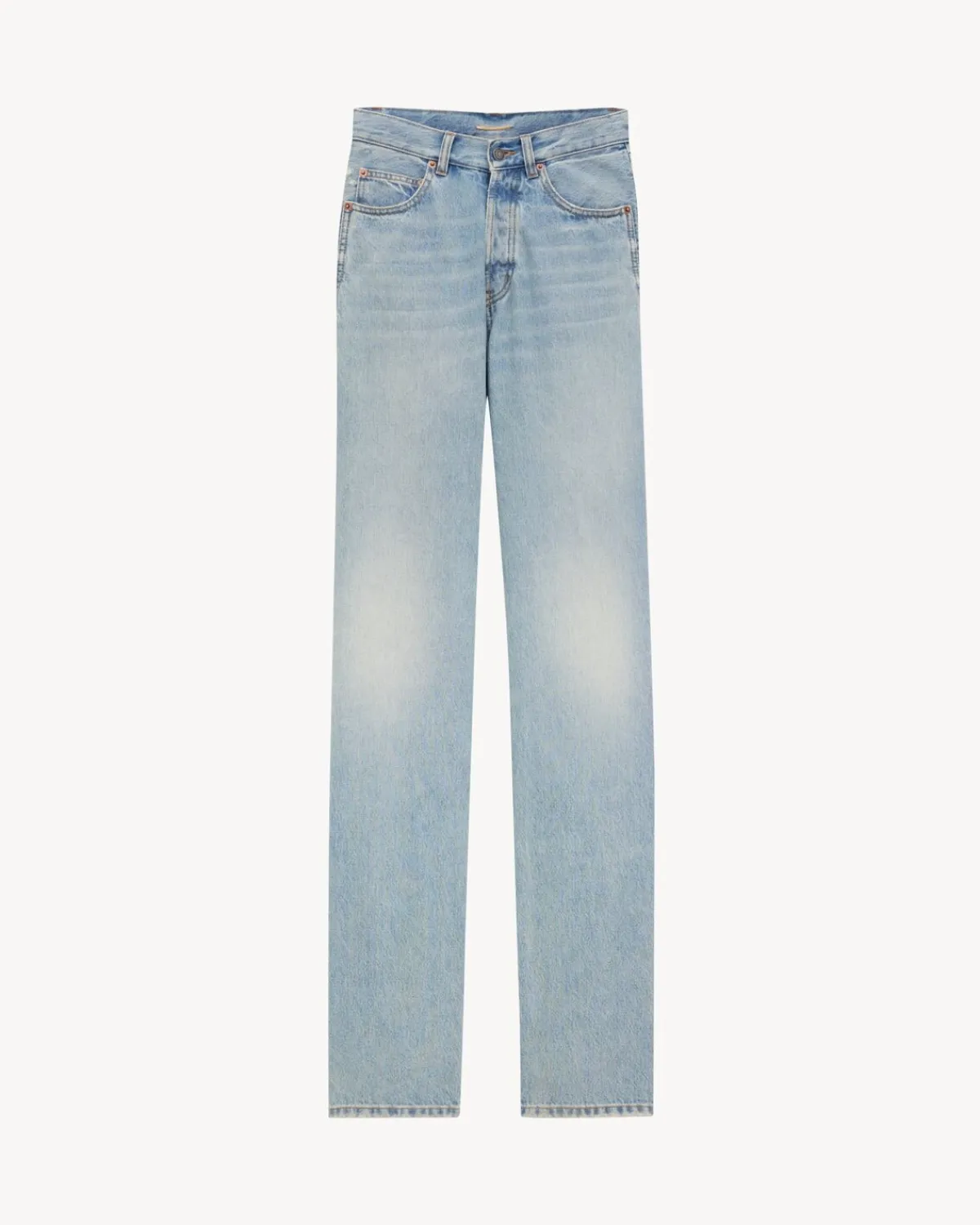 Saint Laurent Denim-V-WAIST LONG BAGGY JEANS IN MICHIGAN BLUE DENIM MICHIGANBLUE