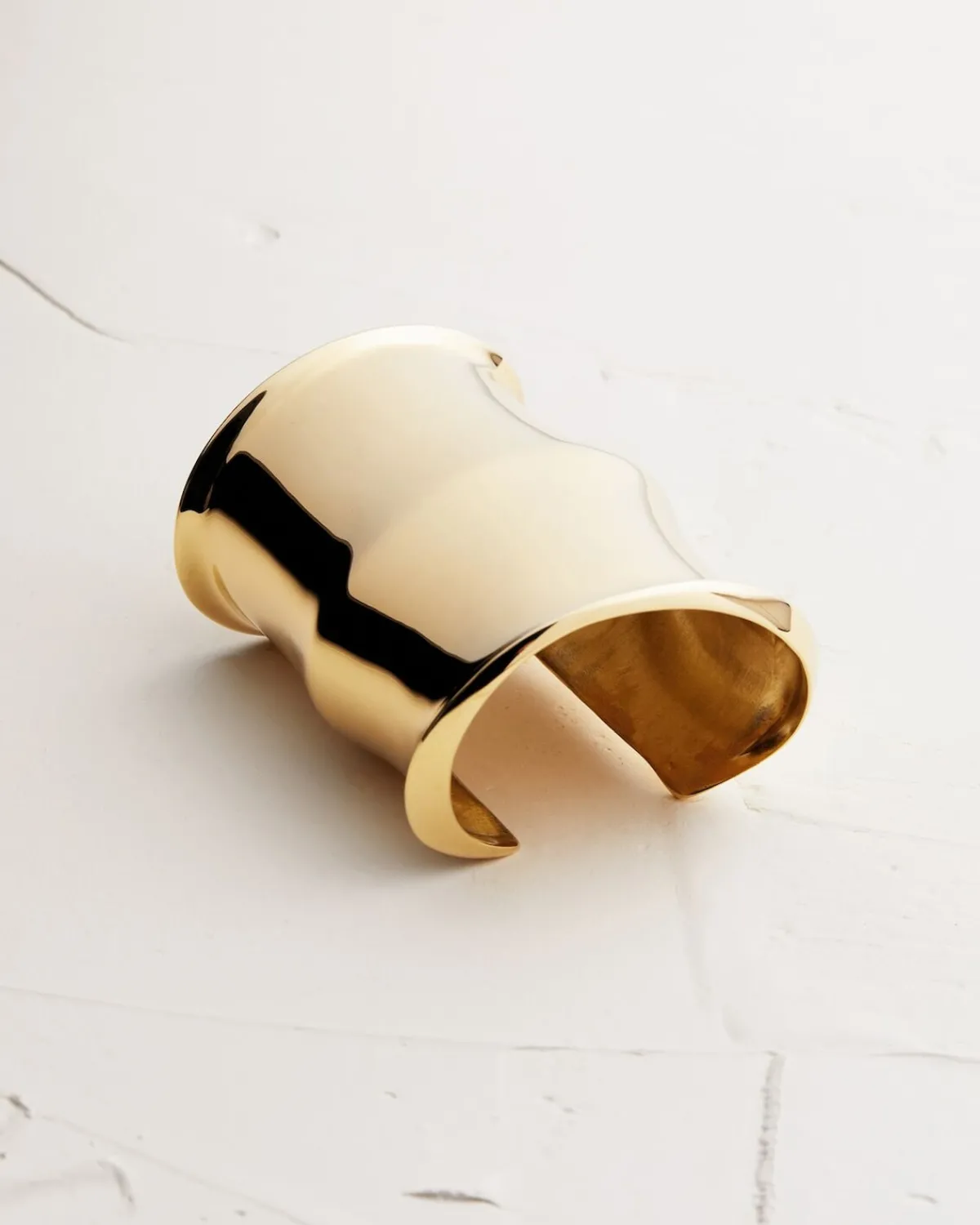 Saint Laurent Fine Jewelry-wide bamboo cuff in 18K yellow gold YELLOWGOLD