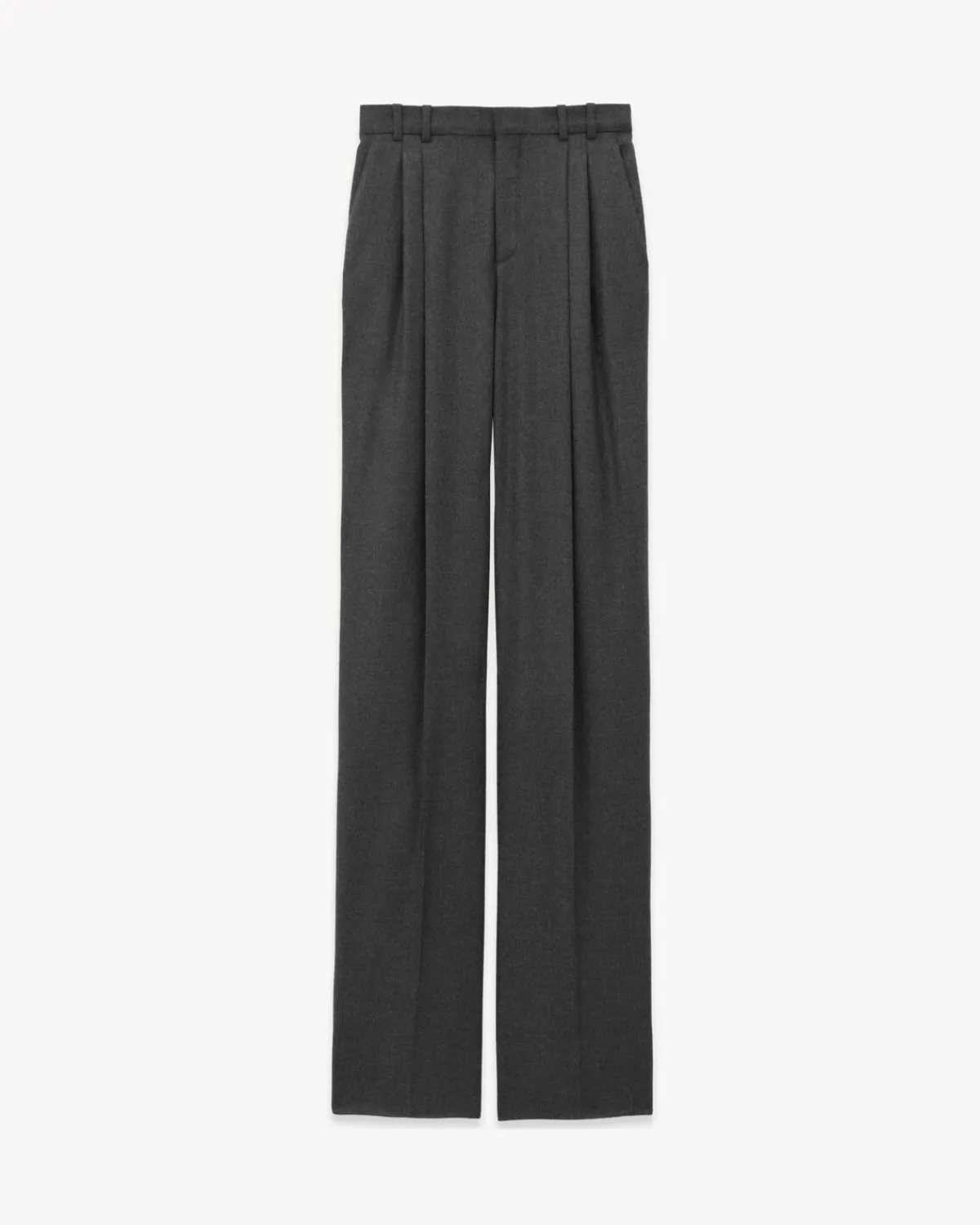 Saint Laurent Jackets And Pants-wide-leg pants in cashmere ANTHRACITE