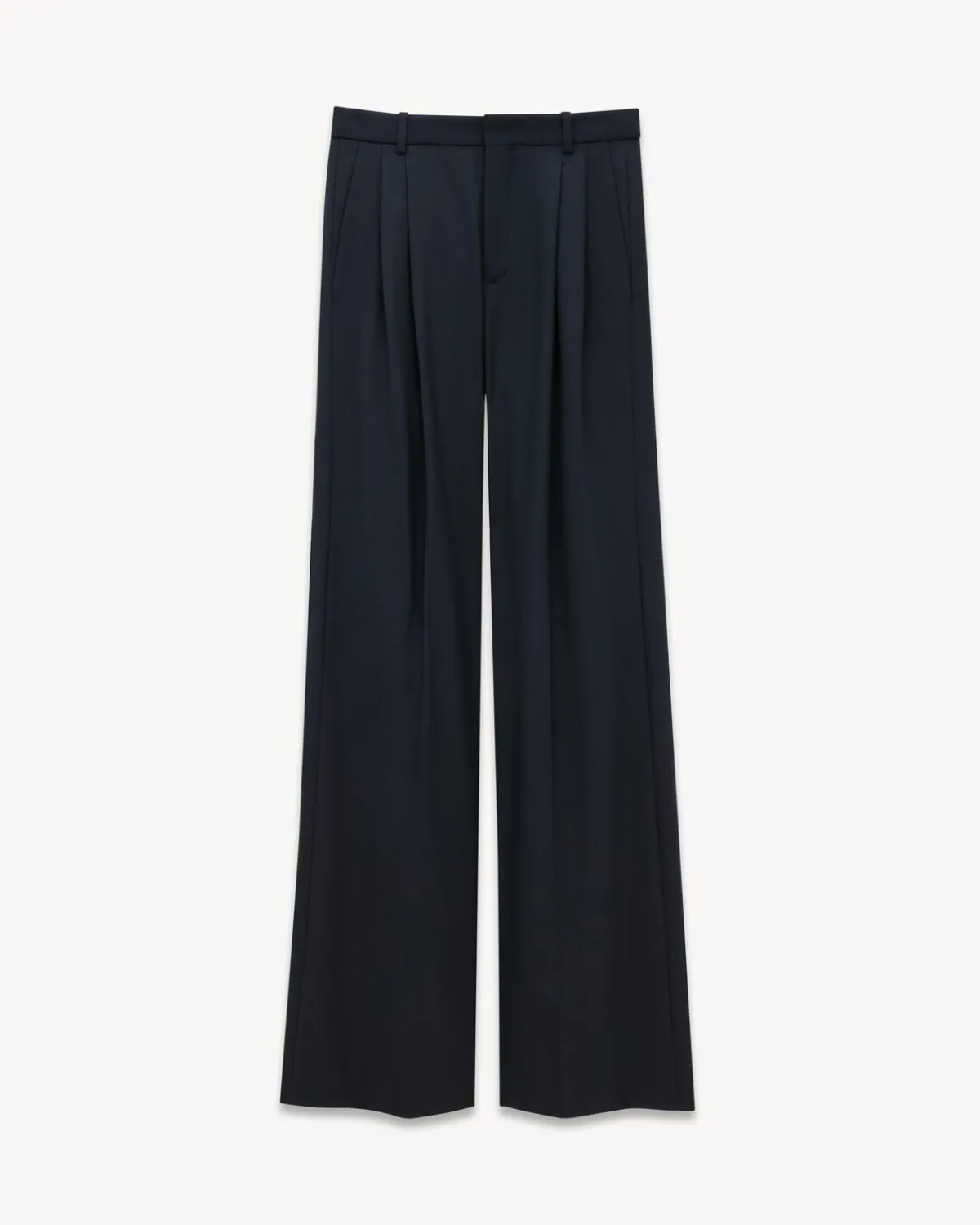 Saint Laurent Jackets And Pants-wide-leg pants in wool MARINEFONCE