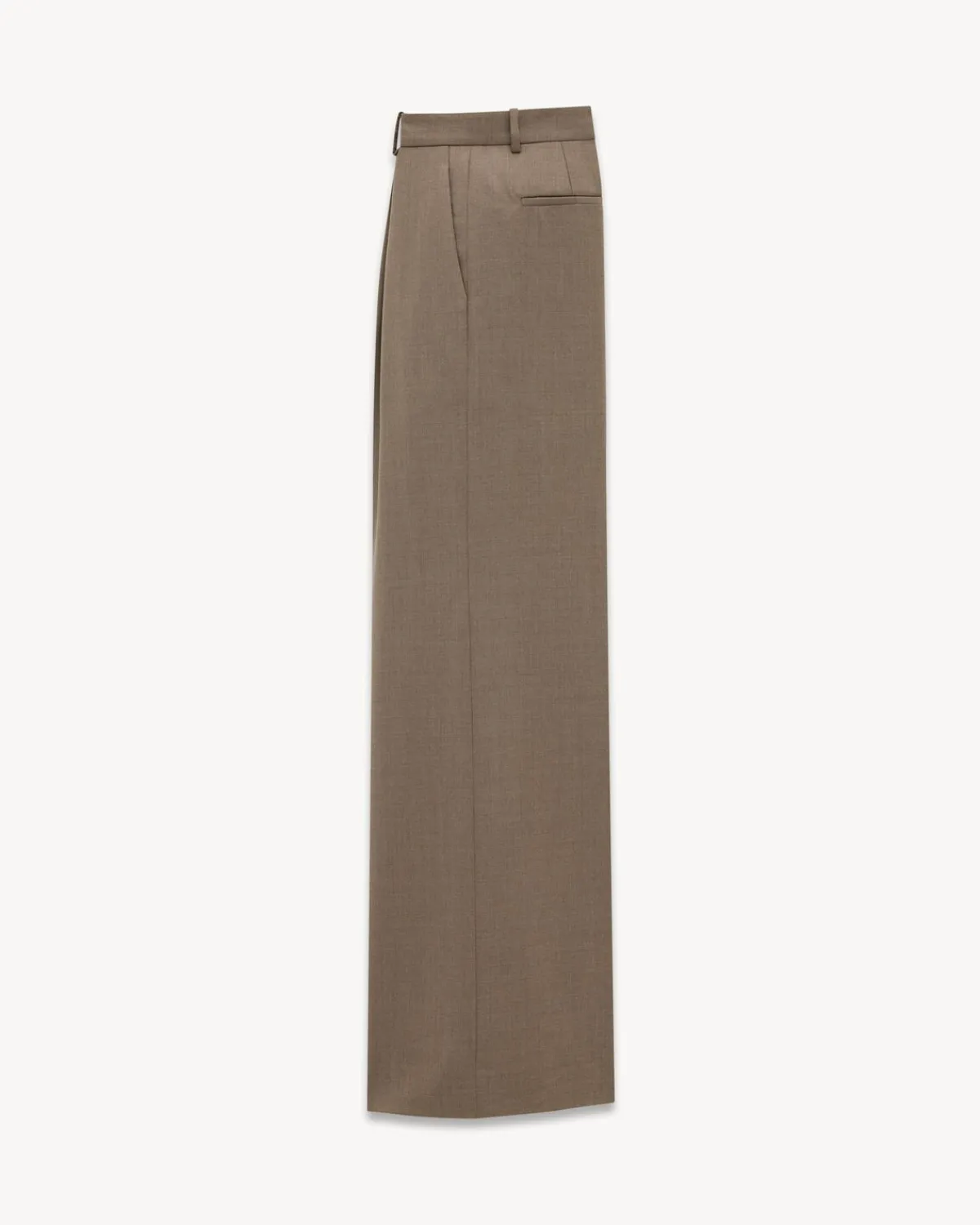 Saint Laurent Jackets And Pants-wide-leg pants in wool TAUPE