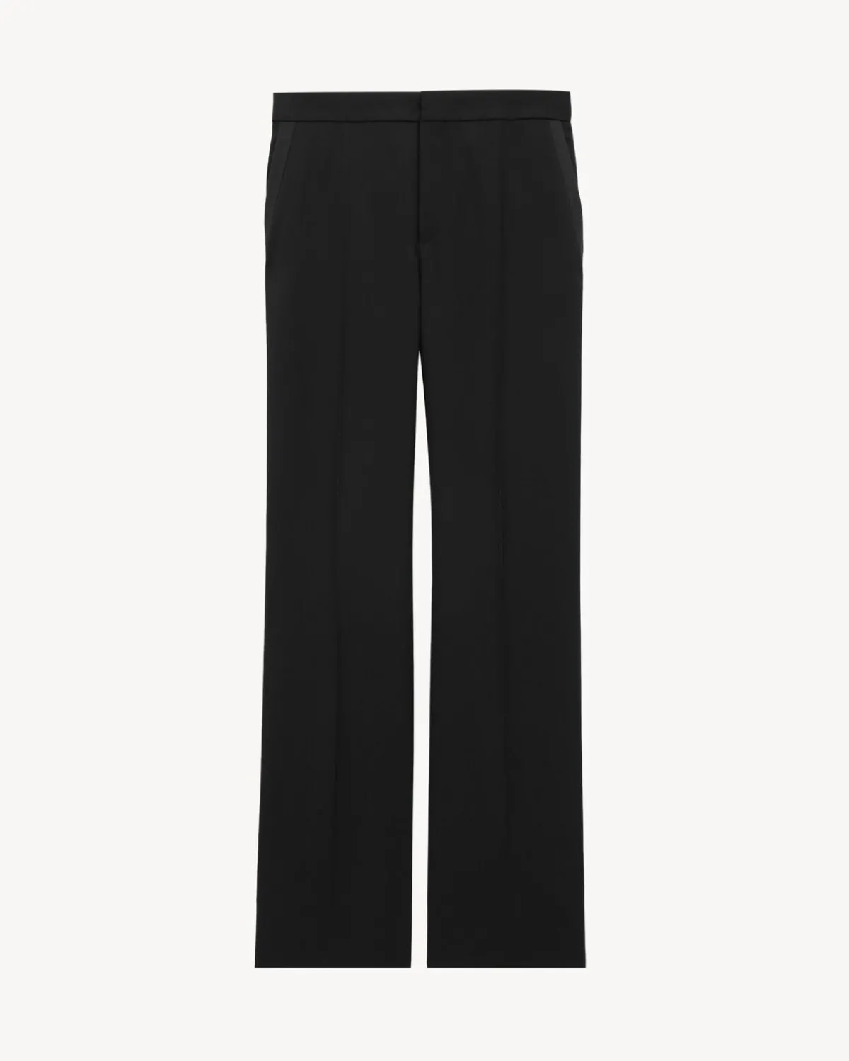 Saint Laurent Jackets And Pants-wide-leg tuxedo pants in grain de poudre BLACK