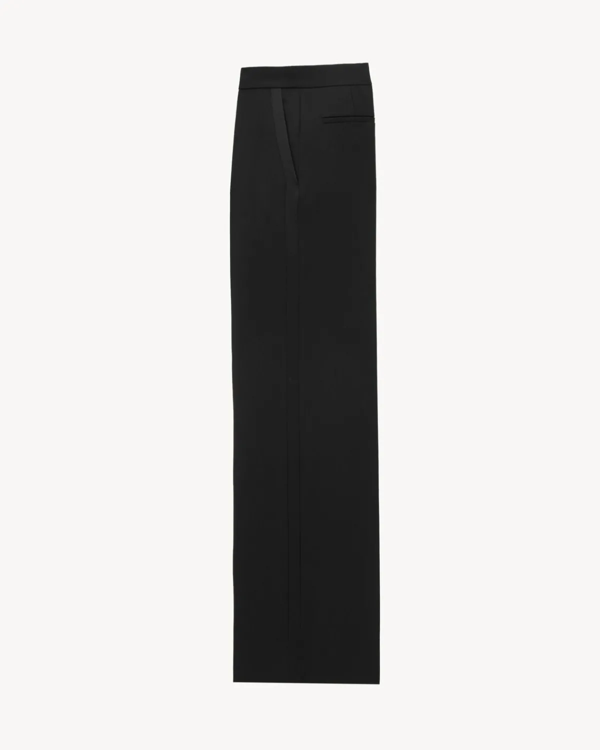 Saint Laurent Jackets And Pants-wide-leg tuxedo pants in grain de poudre BLACK