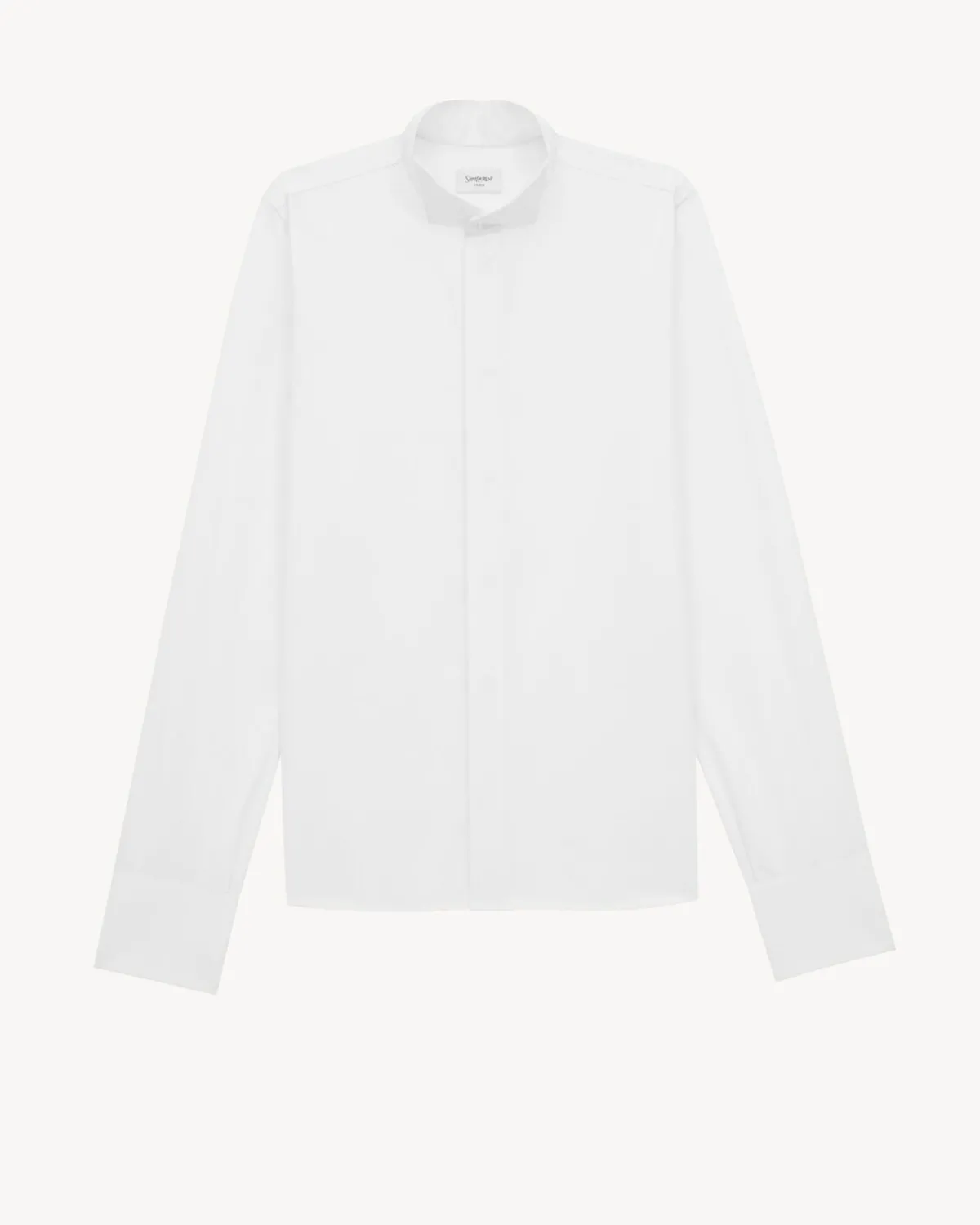 Saint Laurent Shirts-wing-collar shirt in cotton poplin BLANC