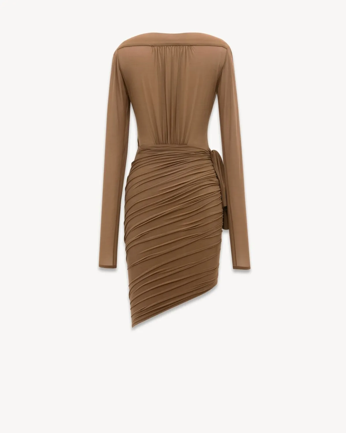 Saint Laurent Dresses And Skirts-wrap dress in stretch jersey DARKBEIGE