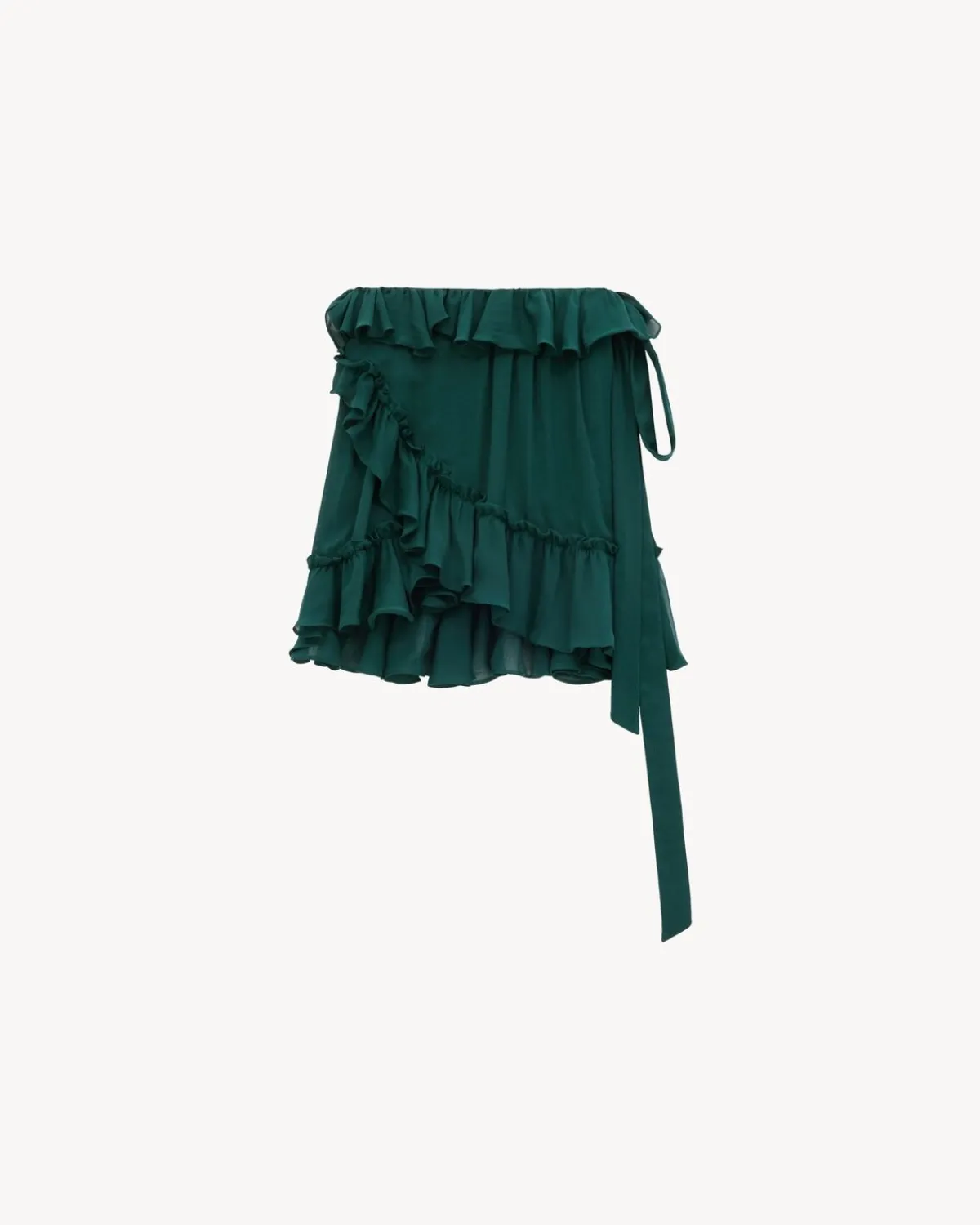 Saint Laurent Dresses And Skirts-wrap skirt in silk crepe muslin VERT