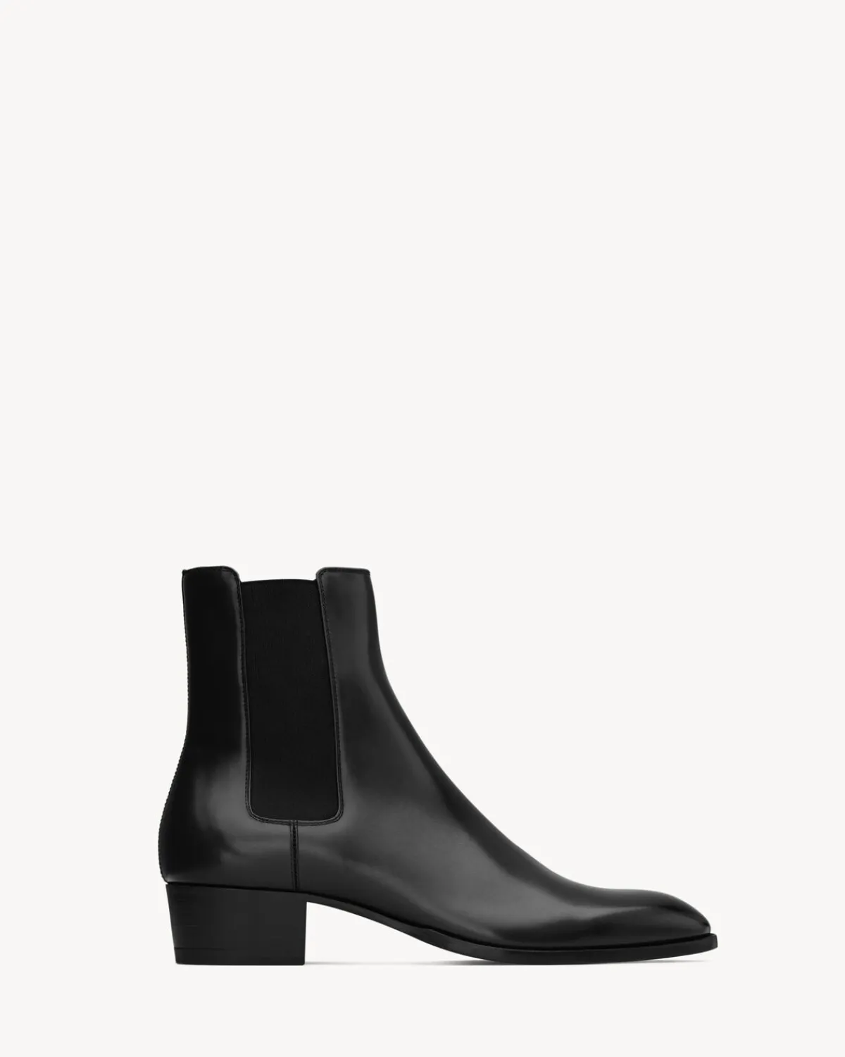 Saint Laurent Boots-wyatt chelsea boots in smooth leather BLACK