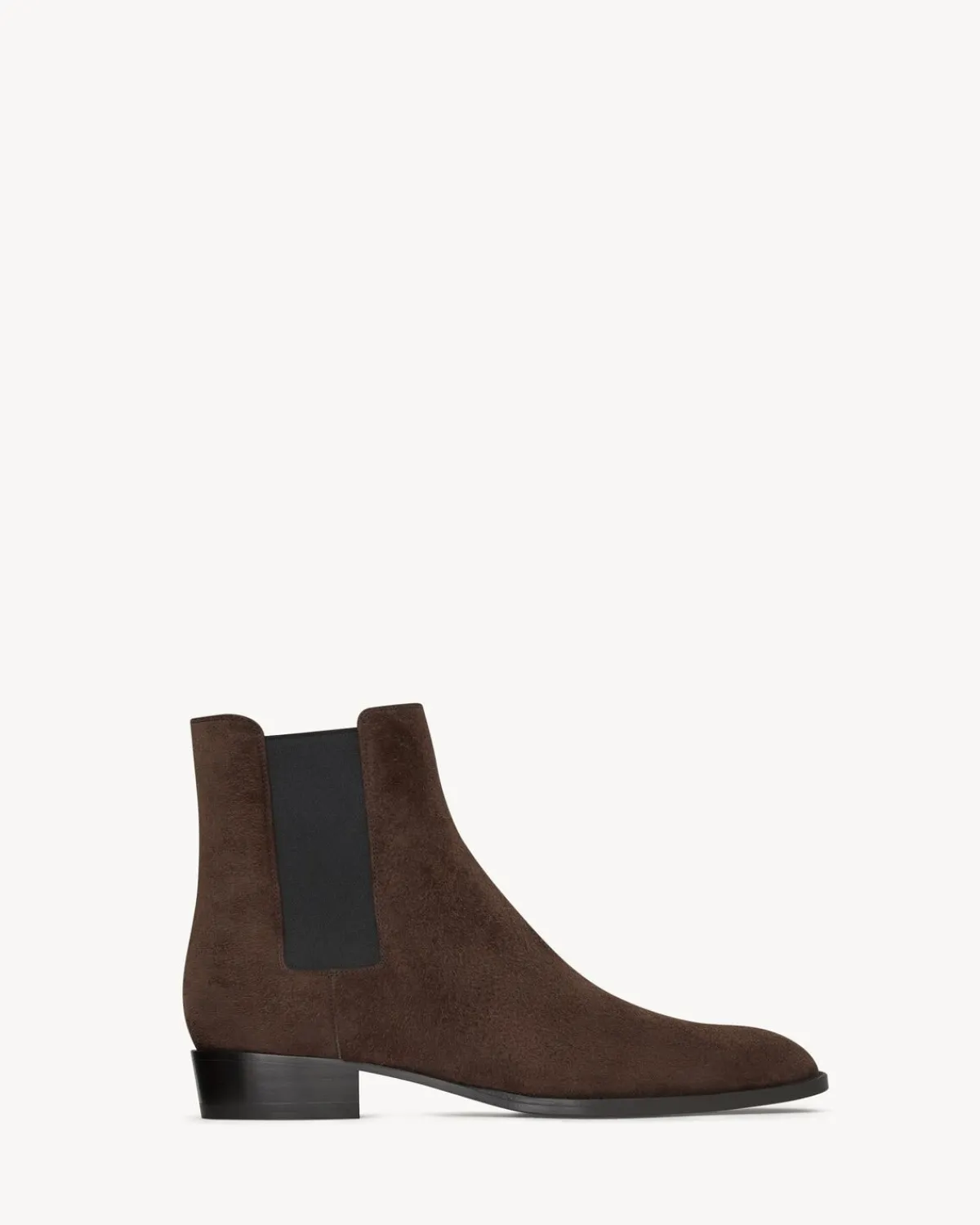 Saint Laurent Boots-WYATT chelsea boots in suede DARKCHOCOLATE