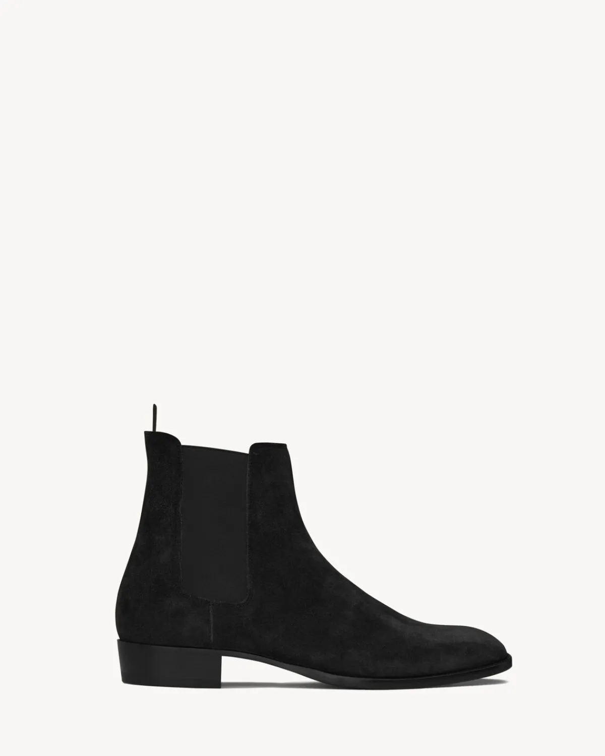 Saint Laurent Boots-wyatt chelsea boots in suede BLACK