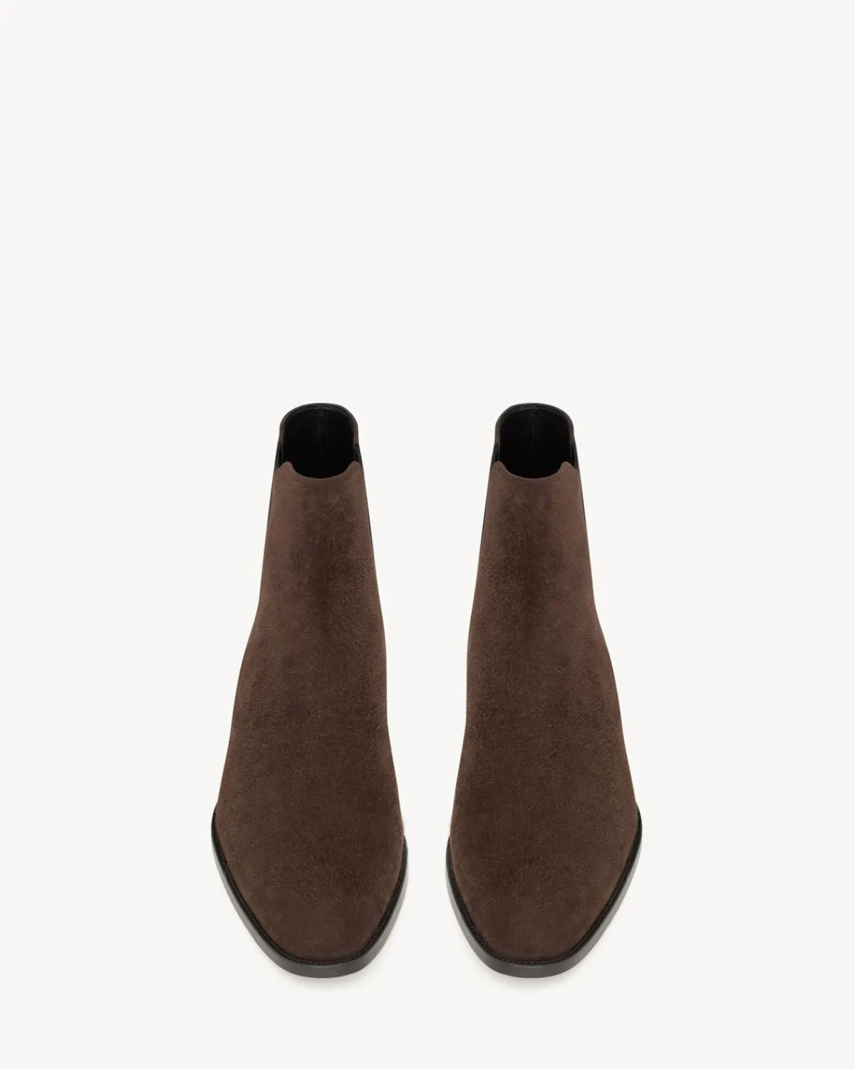 Saint Laurent Boots-WYATT chelsea boots in suede DARKCHOCOLATE