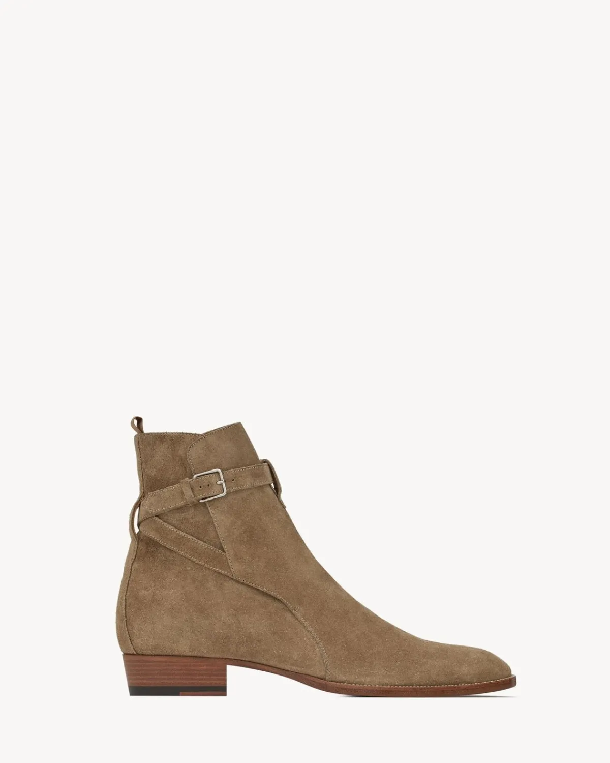 Saint Laurent Boots-wyatt jodhpur boots in suede TOBACCO