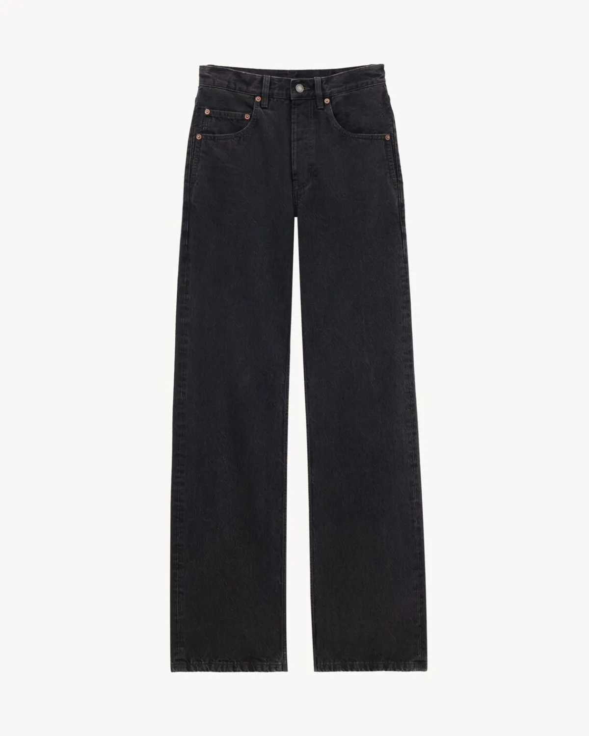 Saint Laurent Denim-90's baggy jeans in black rock denim BLACKROCK