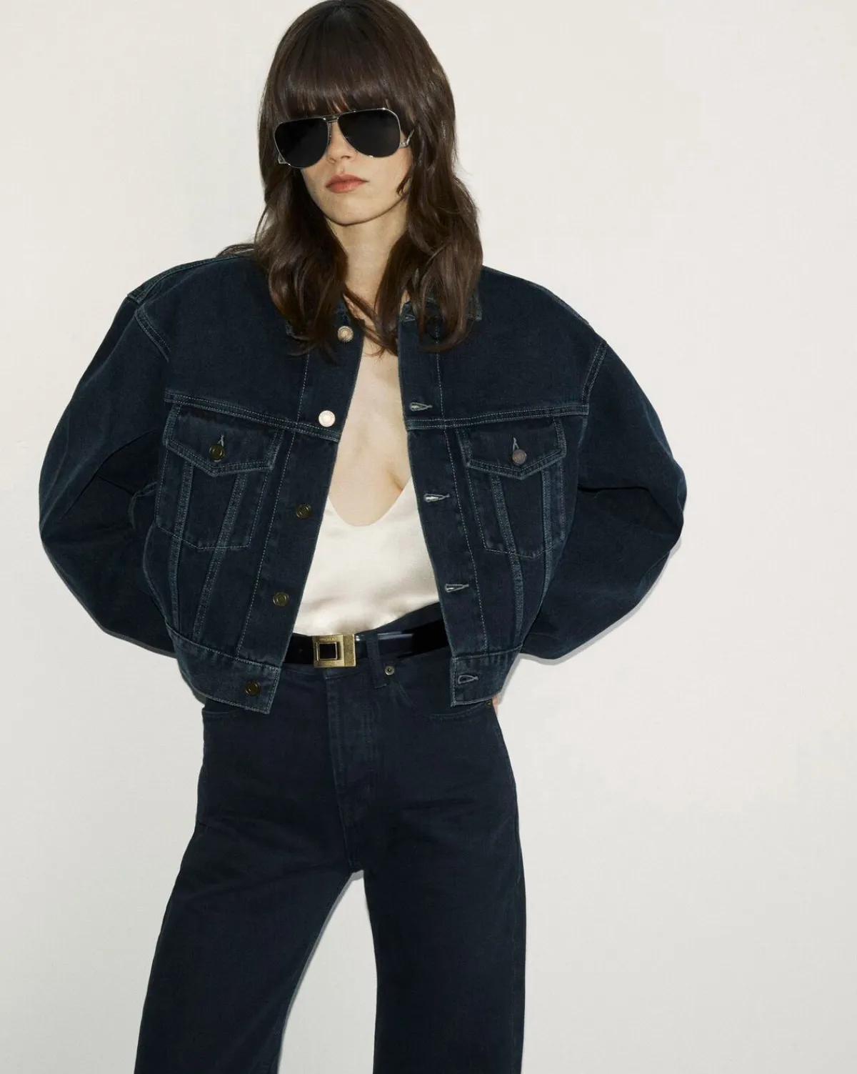 Saint Laurent Denim-80's Jacket in Dark Blue Black Denim DARKBLUEBLACK