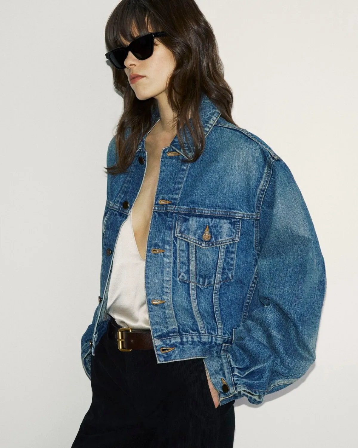 Saint Laurent Denim-80's Jacket in Vintage Blue Denim JAPANVINTAGEBLUE