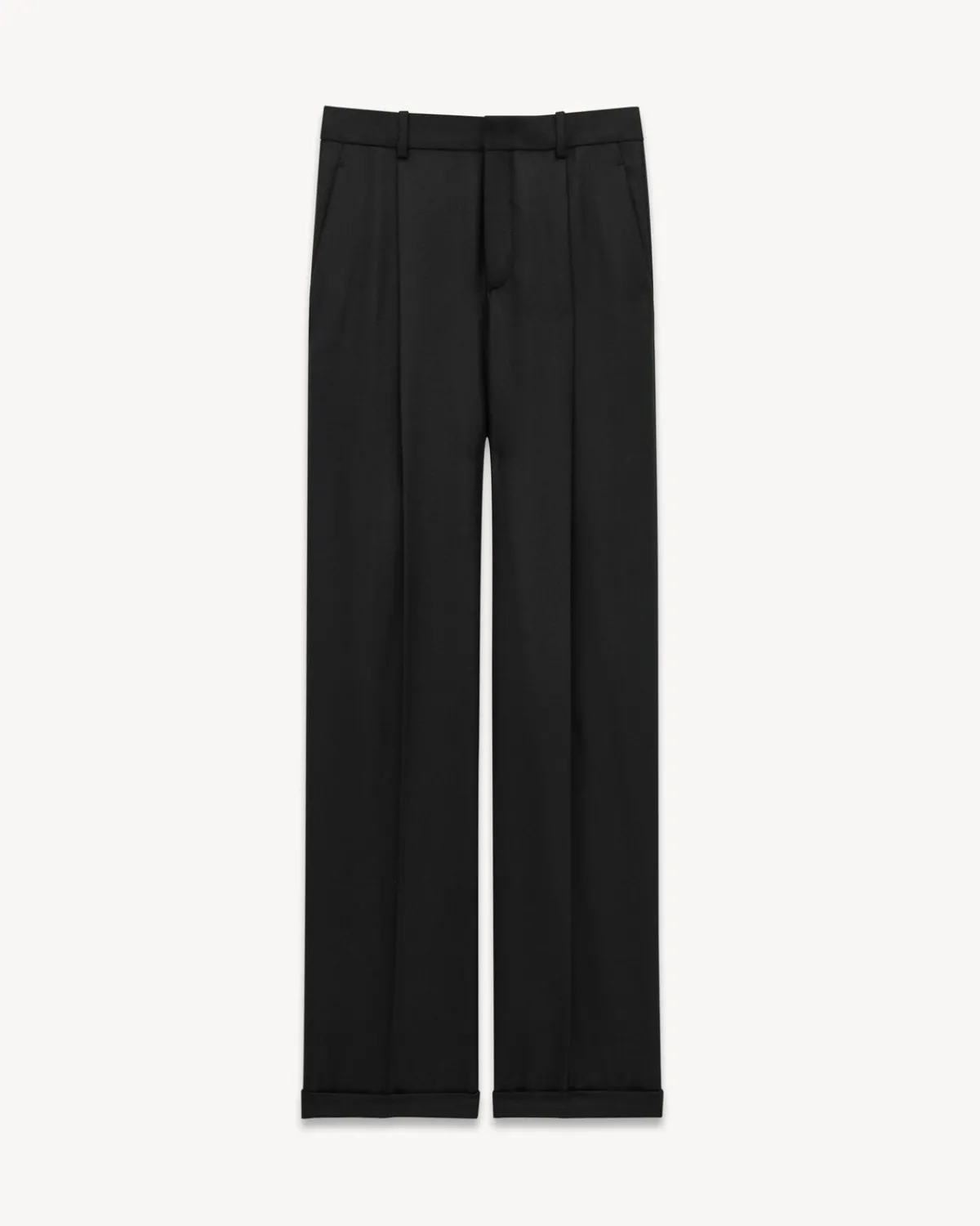 Saint Laurent Jackets And Pants-90'S pants in cashmere BLACK