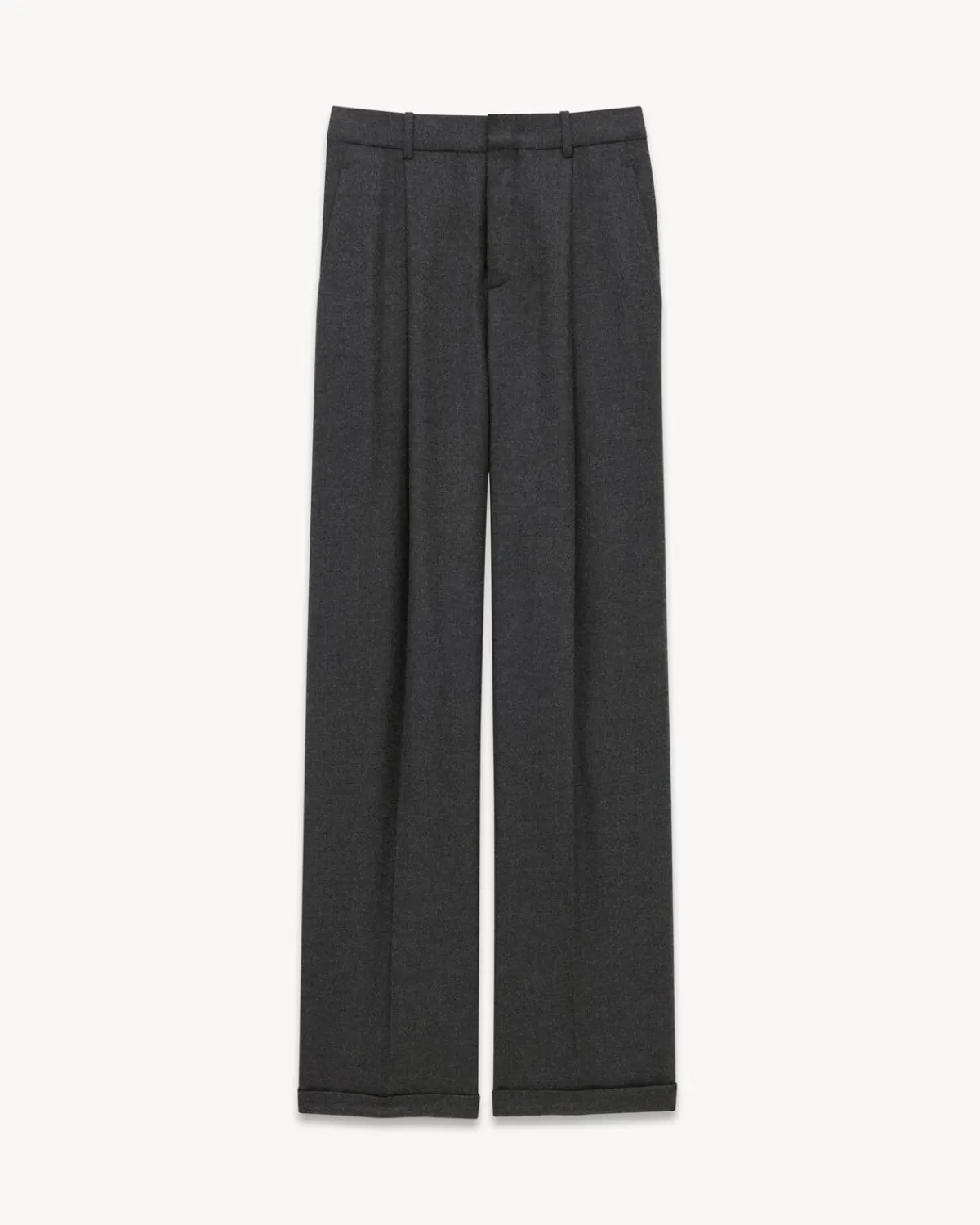 Saint Laurent Jackets And Pants-90'S pants in cashmere ANTHRACITE