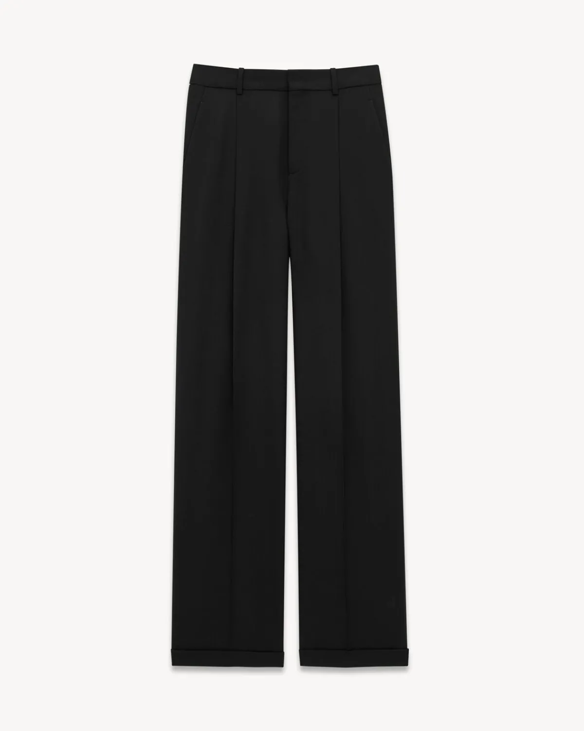 Saint Laurent Jackets And Pants-90'S pants in wool twill BLACK