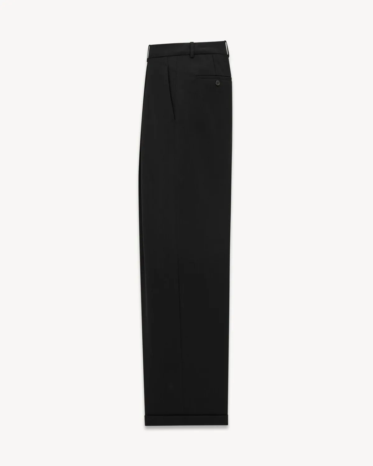 Saint Laurent Jackets And Pants-90'S pants in wool twill BLACK