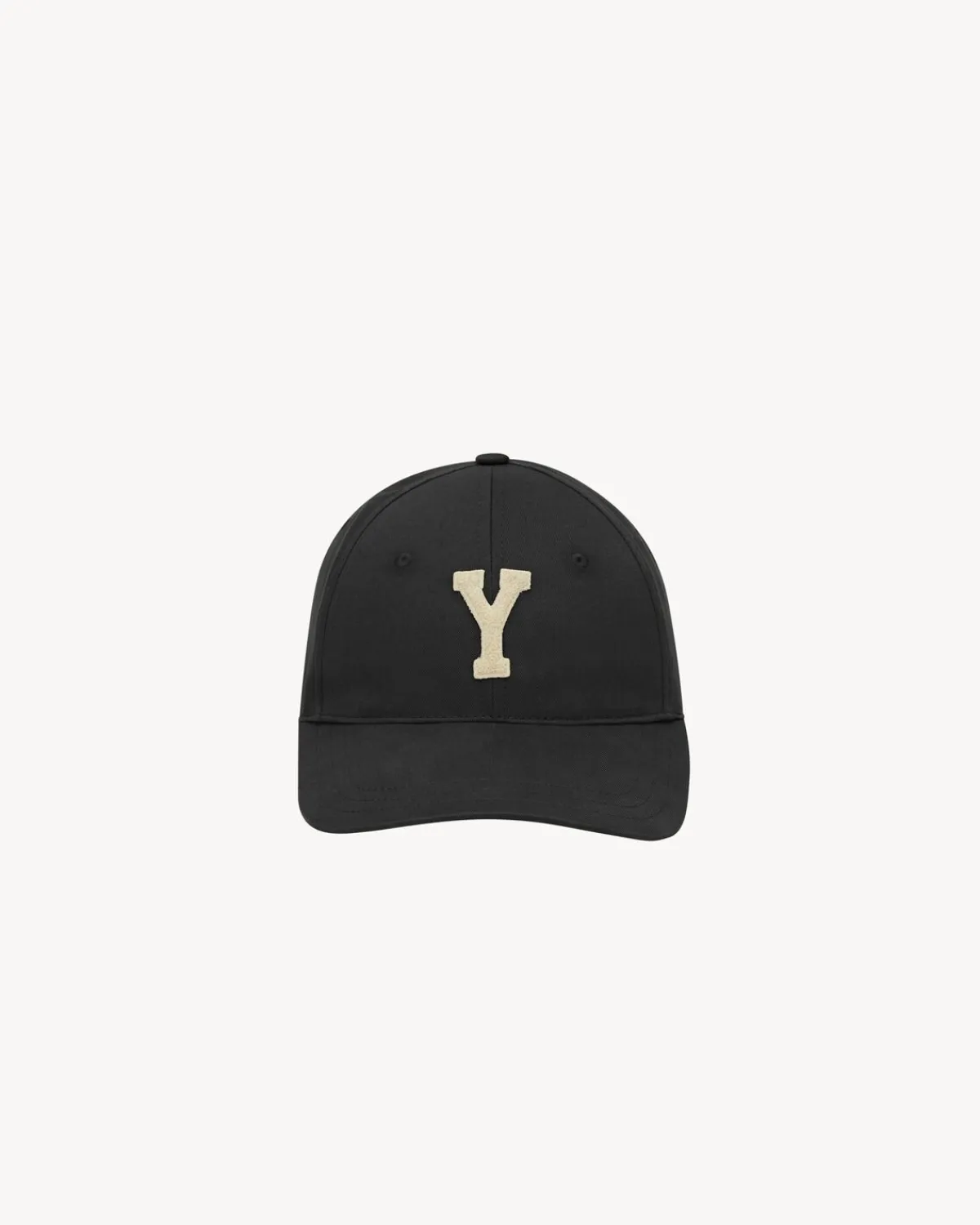 Saint Laurent Hats And Gloves | Other Accessories-Y varsity cap in gabardine BLACKANDIVORY