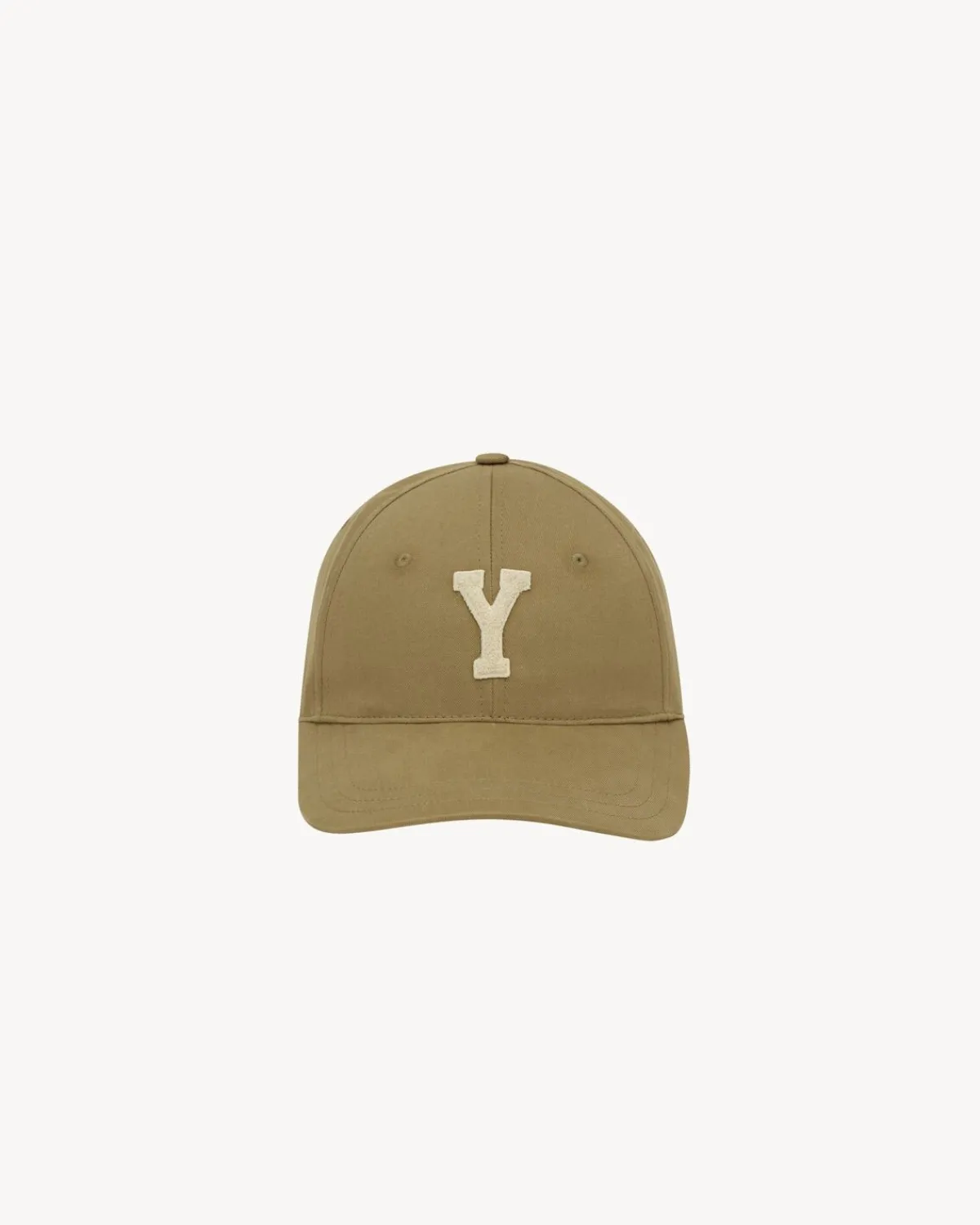 Saint Laurent Hats And Gloves | Other Accessories-Y varsity cap in gabardine SANDANDIVORY